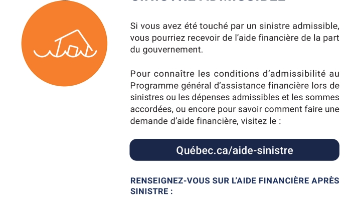 Pluies diluviennes | DEMANDE D'AIDE FINANCIÈRE APRÈS SINISTRE