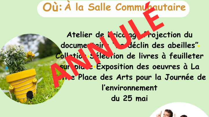 ANNULATION DE L'ACTIVITÉ