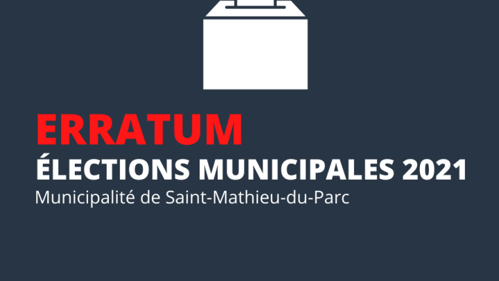 ERRATUM - ÉLECTION