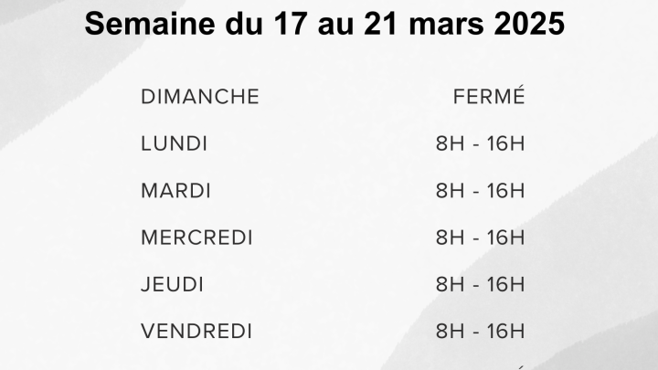 Horaire bureau municipal