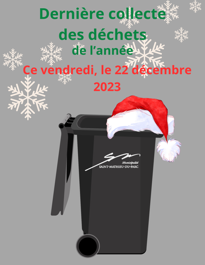 COLLECTE DES DÉCHETS | 22 DÉCEMBRE 2023