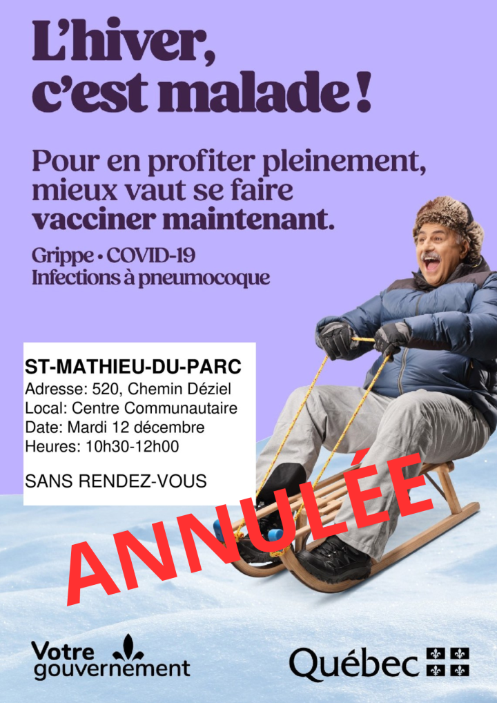 ANNULATION | JOURNÉE DE VACCINATION