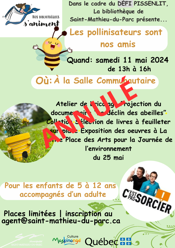 ANNULATION DE L'ACTIVITÉ