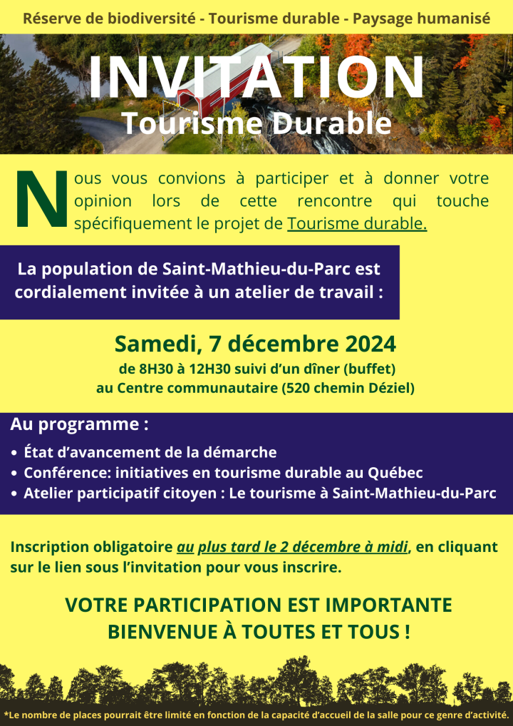 INVITATION | TOURISME DURABLE