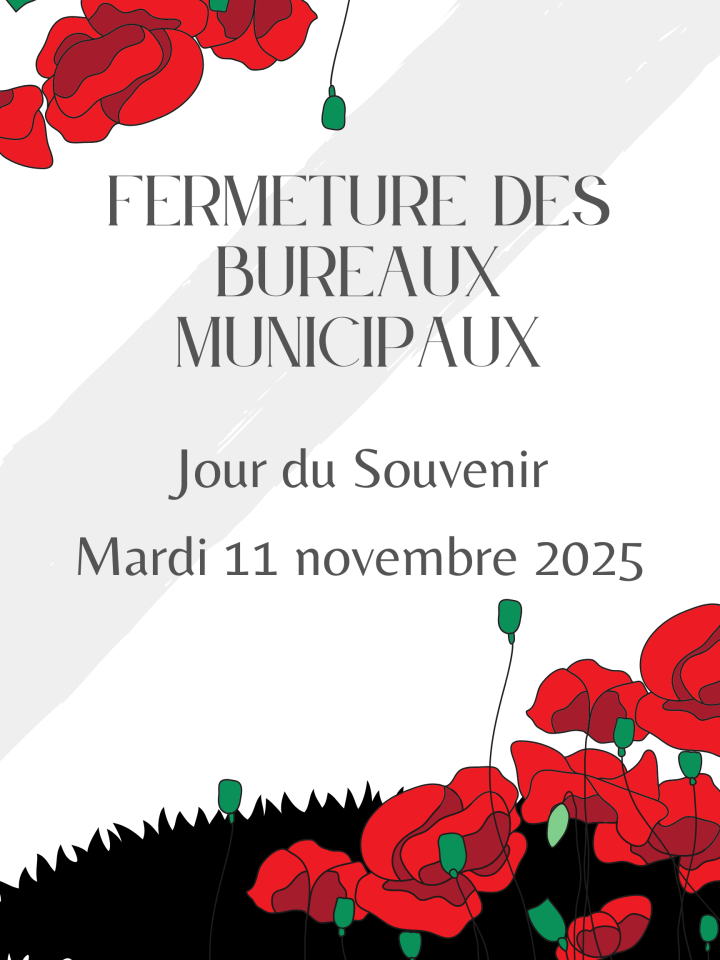 Jour du souvenir | Fermeture des bureaux municipaux