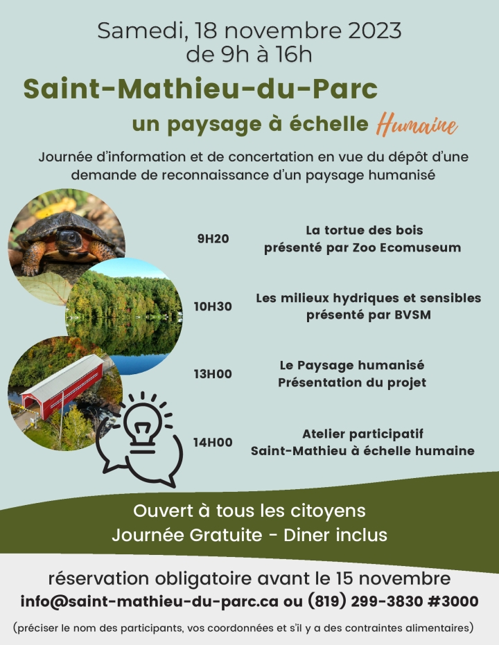 INVITATION | JOURNÉE DE CONCERTATION POUR LE PROJET DE PAYSAGE HUMANISÉ| RÉSERVATION OBLIGATOIRE