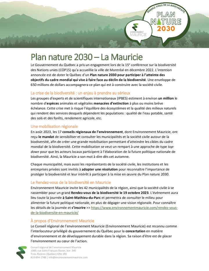 RENDEZ-VOUS DE LA BIODIVERSITÉ