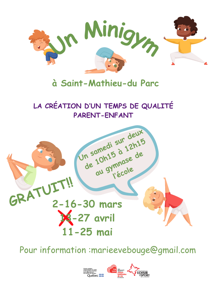 MINIGYM| ANNULATION 13 AVRIL | PROLONGEMENT DE LA SESSION!