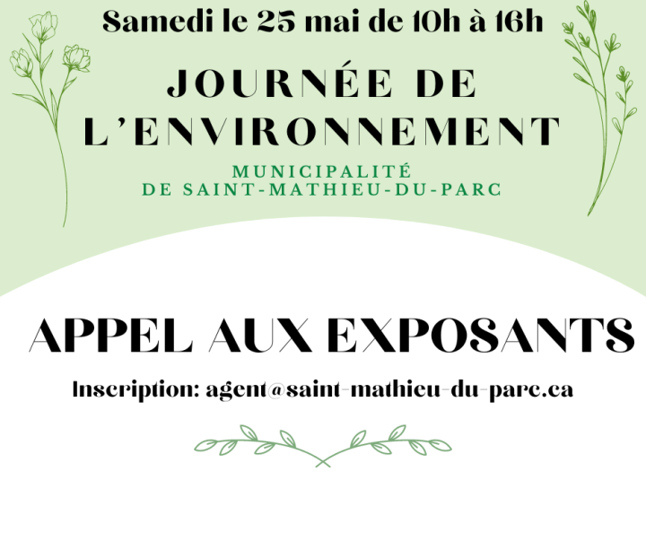 JOURNÉE DE L'ENVIRONNEMENT | APPEL AUX EXPOSANTS