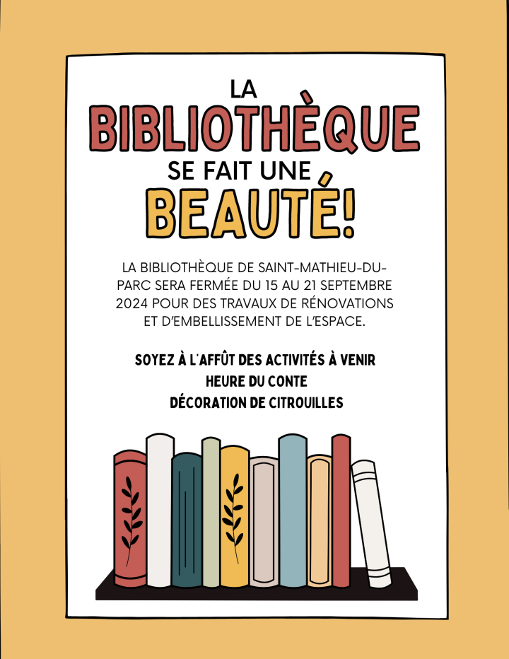 PROLONGEMENT DES TRAVAUX | BIBLIOTHÈQUE